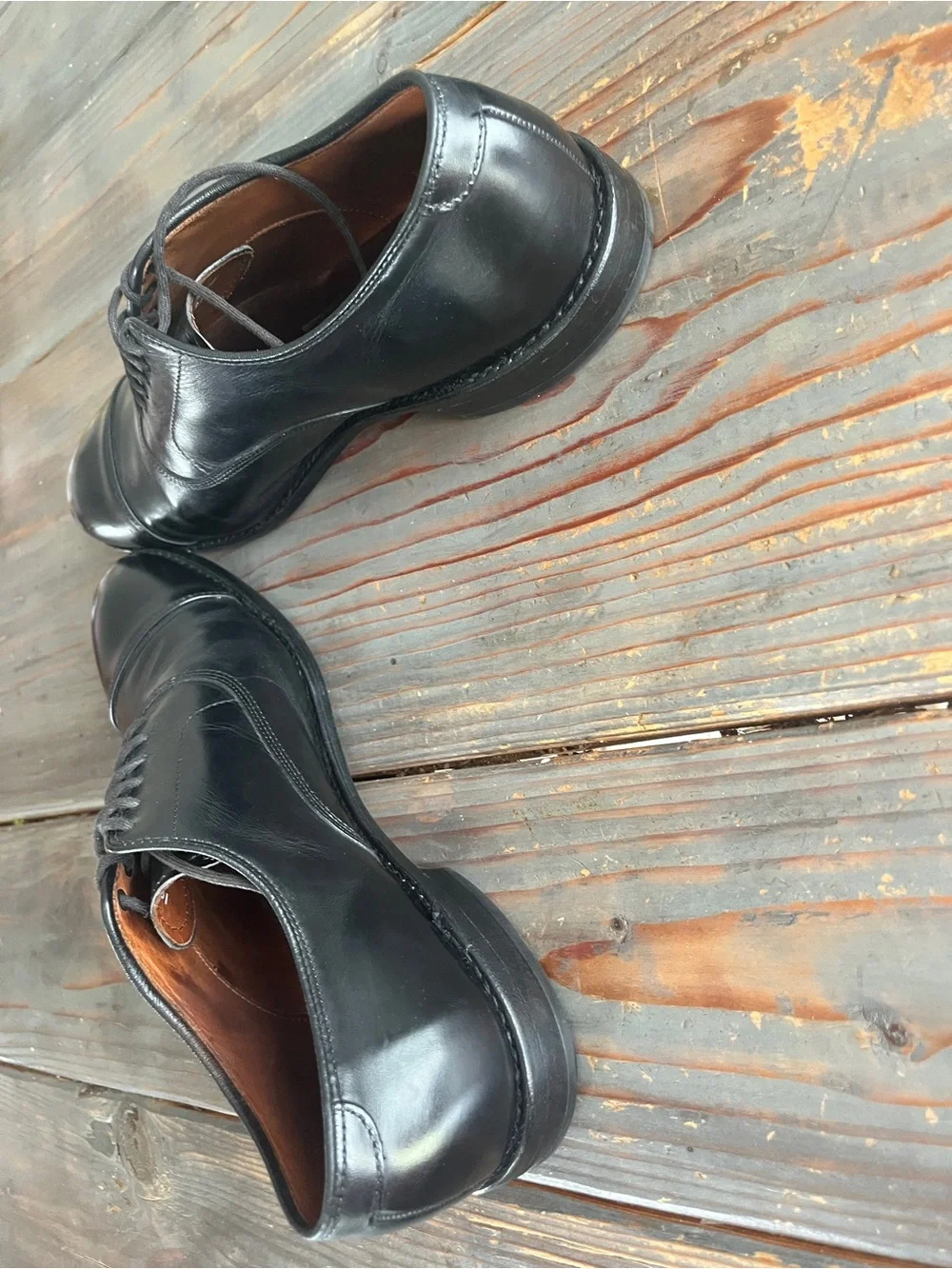 Allen Edmonds Black Leather Cap-Toe Oxford Dress Shoes